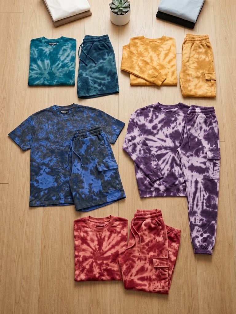 Unisex Tie Dye 2 Piece Casual Set Stylish Matching Outfit